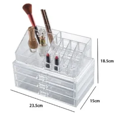 ORGANIZER TRASPARENTE 3 CASSETTI PORTA GIOIELLI TRUCCHI COSMETICI MAKE-UP 10254