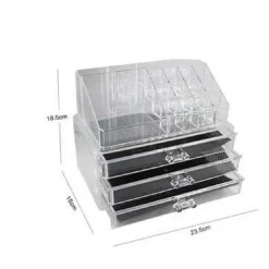 ORGANIZER TRASPARENTE 3 CASSETTI PORTA GIOIELLI TRUCCHI COSMETICI MAKE-UP 10254