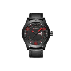 OROLOGI DA UOMO MARCA DI QUALITA' IN VERA PELLE BAND CURREN QUARZO BLACK8251