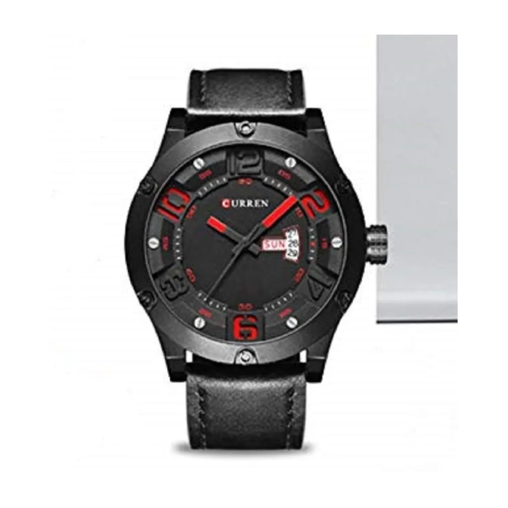 OROLOGI DA UOMO MARCA DI QUALITA' IN VERA PELLE BAND CURREN QUARZO BLACK8251