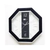 OROLOGIO ANALOGICO PARETE 28 CM QUADRANTE OTTAGONALE NERO TRASPARENTE PLASTICA