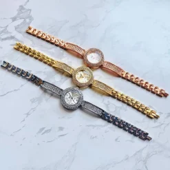 OROLOGIO BRACCIALE ZCC POLSO DONNA ACCIAIO QUARZO BRILLANTINI MODERNO CLASSICO