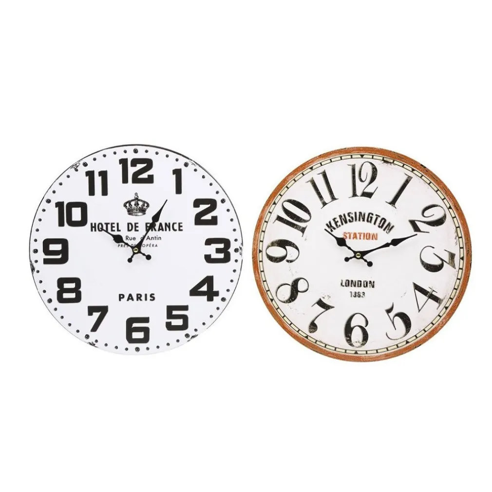 OROLOGIO DA PARETE IN LEGNO ROTONDO VINTAGE RETRO' ANALOGICO CASA CUCINA 218694