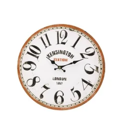 OROLOGIO DA PARETE IN LEGNO ROTONDO VINTAGE RETRO' ANALOGICO CASA CUCINA 218694