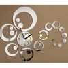 OROLOGIO DA PARETE MODERNO ADESIVO 3D OROLOGI DA MURO A CERCHIO ONDA EFFETTO SPECCHIO