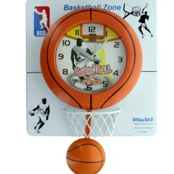 OROLOGIO DA PARETE 30X40CM CON PALLA CANESTRO BASKET EFFETTO PENDOLO BASKETBALL