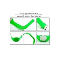 OROLOGIO DA POLSO A LED TOUCHSCREEN UNISEX UOMO DONNA COLORATO IN SILICONE