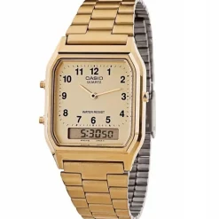 OROLOGIO DA POLSO CASIO AQ-230GA-9BMQ DUAL ANALOGICO DIGITALE UOMO QUAD ORO