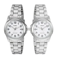 OROLOGIO DA POLSO CASIO LTP-1215A-7B ANALOGICO DONNA ACCIAIO DATA Q BIANCO