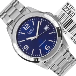 OROLOGIO DA POLSO CASIO MTP-1215A-2ADF ANALOGICO UOMO ACCIAIO DATA Q BLU
