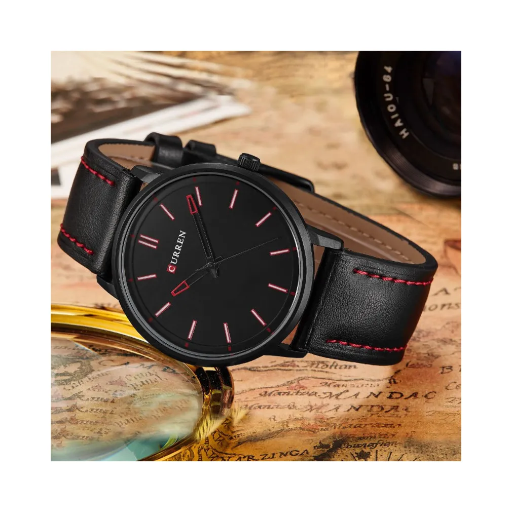 OROLOGIO DA POLSO CURREN 8233 UOMO ANALOGICO QUARZO MODERNO NERO