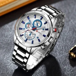 OROLOGIO DA POLSO CURREN 8275 UOMO ANALOGICO QUARZO BUSINESS SILVER BLU