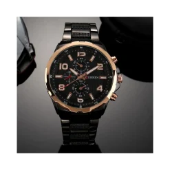 OROLOGIO DA POLSO CURREN 8276 UOMO ANALOGICO QUARZO BUSINESS NERO ORO