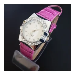 OROLOGIO DA POLSO DONNA ANALOGICO QUARZO MODERNO FASHION BRILLANTINI ROSA