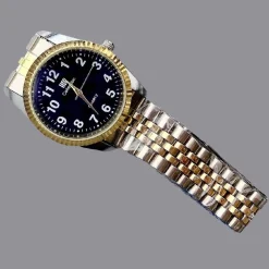 OROLOGIO DA POLSO IK COLLECTION UOMO ANALOGICO QUARZO DORATO SILVER FONDO NERO