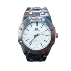 OROLOGIO DA POLSO IK COLLECTION UOMO ANALOGICO AL QUARZO SILVER QUADRANTE BIANCO