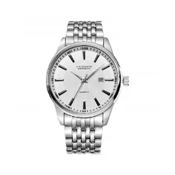 OROLOGIO DA POLSO PER UOMO ANALOGICO QUADRANTE BIANCO CINTURINO METALLO CURREN