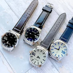 OROLOGIO DA POLSO UOMO BENCHI CINTURINO PELLE CASSA SILVER QUARZO ANALOGICO 1004