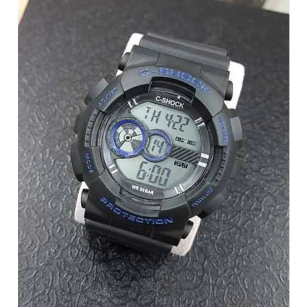 OROLOGIO DA POLSO UOMO C-SHOCK DIGITALE SVEGLIA DATA SUBACQUEO SPORT NERO BLU