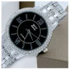 OROLOGIO DA POLSO ZCC 13 DONNA MODA QUARZO ACCIAIO BRILLANTINI SILVER FONDO NERO