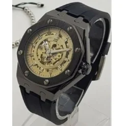 OROLOGIO DA POLSO ZCC 4407 UOMO AUTOMATICO ELEGANTE CASUAL NERO DORATO