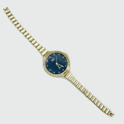 OROLOGIO DA POLSO ZCC DONNA ANALOGICO QUARZO ACCIAIO MODERNO FASHION DORATO NERO