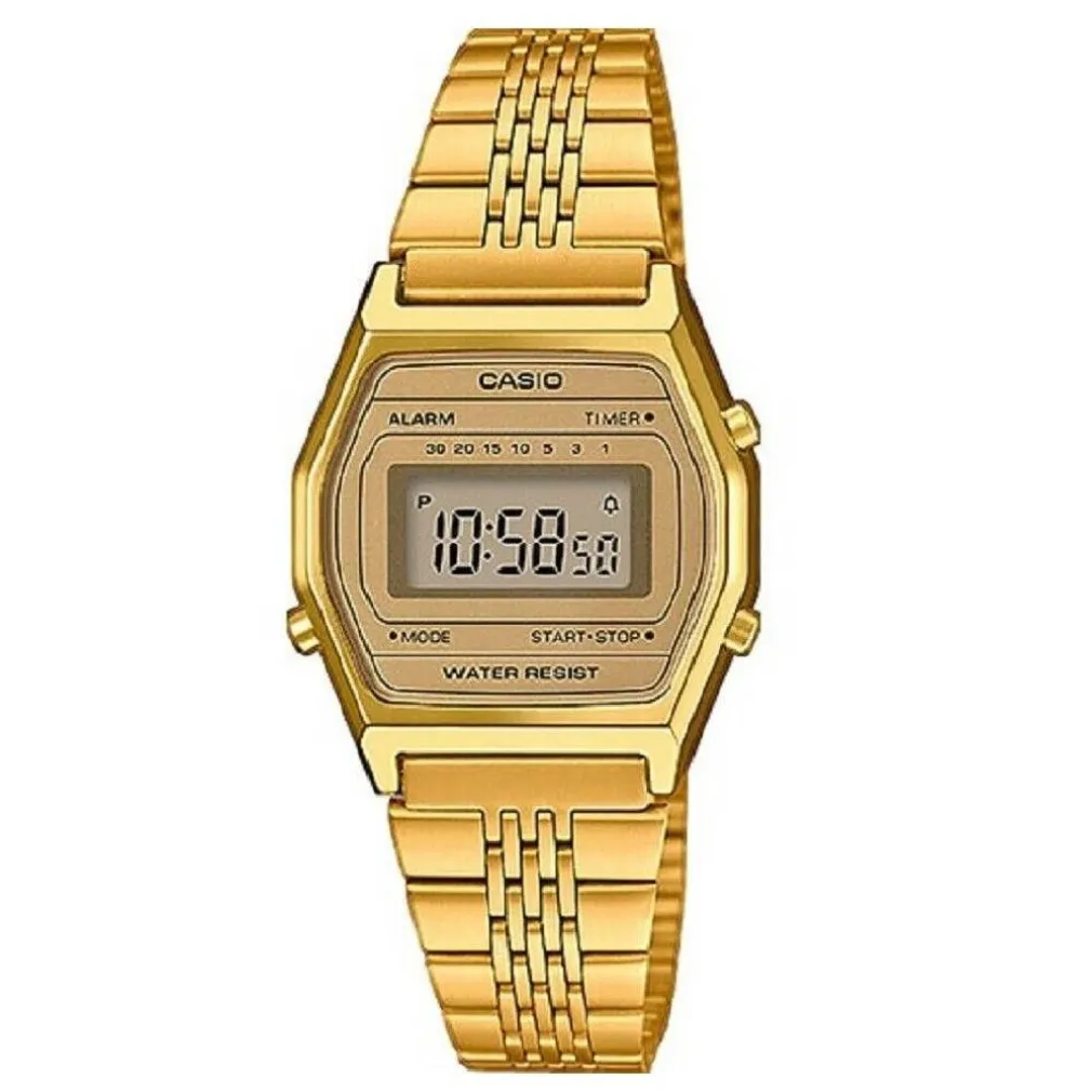 OROLOGIO DONNA POLSO CASIO LA-690WEGA-9EF CRONOGRAFO SVEGLIA CALENDARIO DORATO