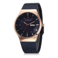 OROLOGIO POLSO CURREN 8311 ANALOGICO QUARZO DATA MAGLIA MILANO NERO NERO