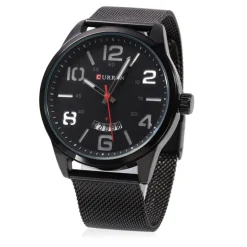 OROLOGIO POLSO CURREN 8236 UOMO ANALOGICO QUARZO MILITARY DATA NERO BIANC