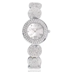 OROLOGIO POLSO DONNA SOUSOU S6097 CUORE BRILLANTINI MOVIMENTO AL QUARZO SILVER