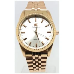 OROLOGIO POLSO IK COLLECTION UOMO DONNA ANALOGICO QUARZO ROSA QUADRANTE SILVER