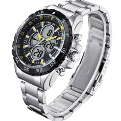 OROLOGIO POLSO JOEFOX 1103 UOMO DUAL TIME ANALOGICO DIGITALE CRONOGRAFO