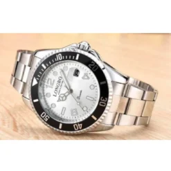 OROLOGIO POLSO LONGBO 80430G UOMO QUARZO IMPERMEABILE DATA ELEGANTE SILVER NERO