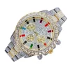 OROLOGIO POLSO UNISEX QUARZO ACCIAIO DATA DIAMOND BRILLANTINI STRASS SILVER ORO