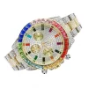 OROLOGIO POLSO UNISEX QUARZO ACCIAIO DIAMOND STRASS SILVER ORO GHIERA COLORATA