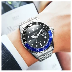 OROLOGIO POLSO UOMO ACCIAIO QUARZO SILVER BLU NERO NAUTICA MARE LONGBO SUBACQUEO