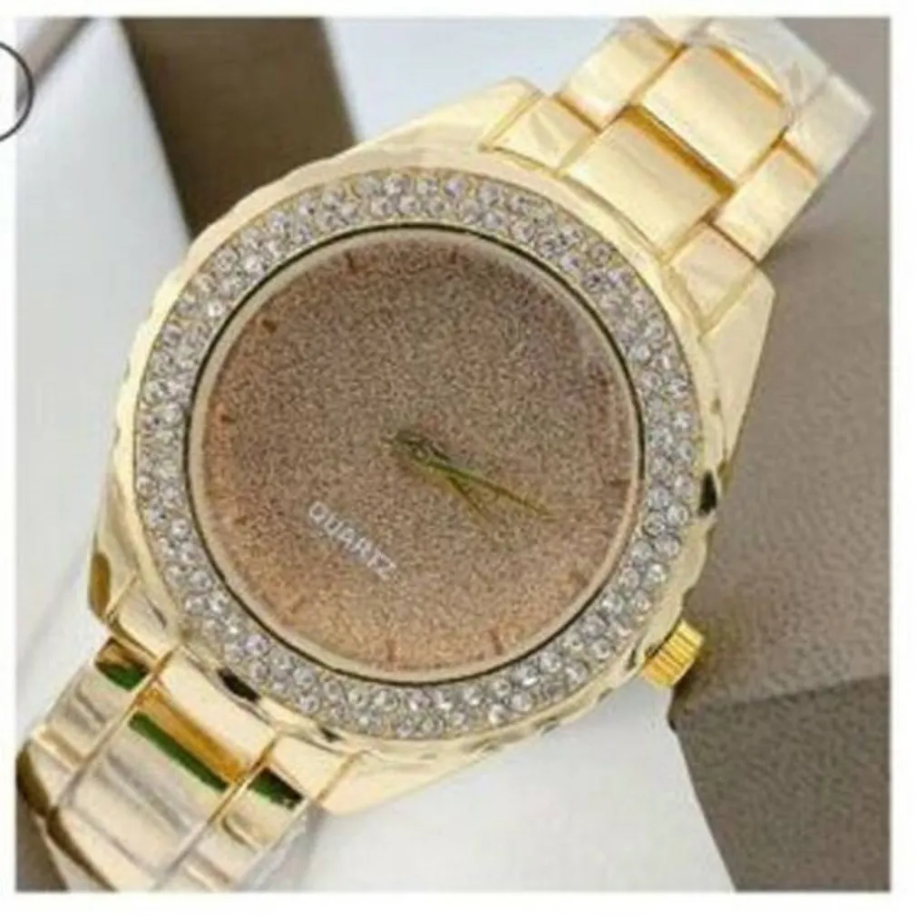 OROLOGIO POLSO ZCC 20 DONNA MOVIMENTO QUARZO ACCIAIO MODA BRILLANTINI DORATO ORO