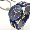 OROLOGIO POLSO ZCC 1863 UOMO QUARZO ELEGANTE MODA CASUAL BLU DORATO