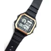 OROLOGIO POLSO ZCC UNISEX DIGITALE CRONO LUCE SPORT CLASSIC VINTAGE DORATO NERO