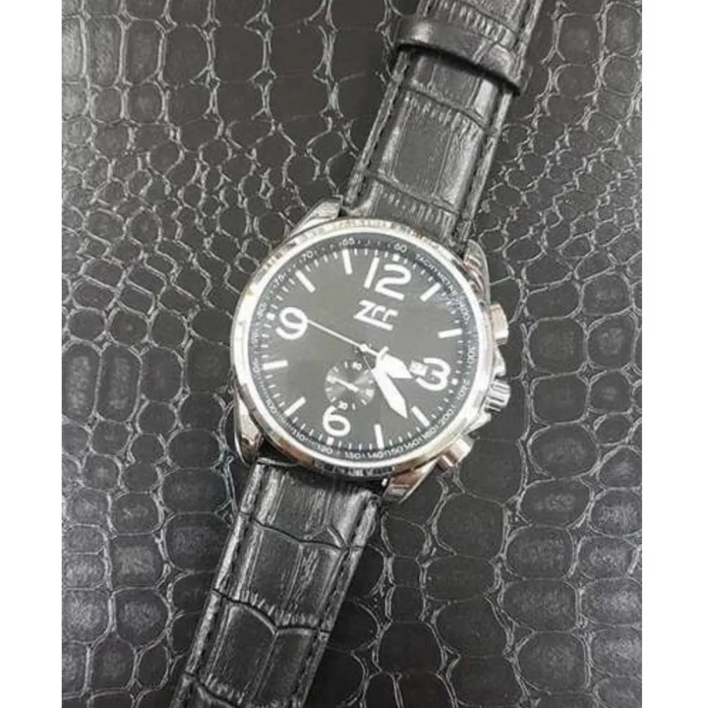 OROLOGIO POLSO ZCC Z001 UOMO SILVER AUTOMATICO DATA CINTURINO PELLE NERO NERO