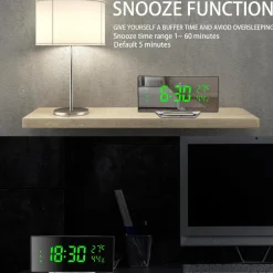 OROLOGIO SVEGLIA DIGITALE CON DATARIO TERMOMETRO DISPLAY A SPECCHIO DA TAVOLO
