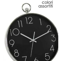 OROLOGIO 26X4CM PARETE MOVIMENTO SILENZIOSO COLORI ASS. TONDO IN PLASTICA 798061