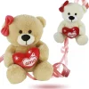 ORSA ORSETTO PELUCHE CON FIOCCO E CUORE SCRITTA TI AMO 30 CM SAN VALENTINO 92621