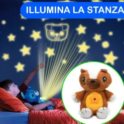ORSACCHIOTTO DI PELUCHE CON PROIETTORE STELLE LUCE PER CAMERETTA CIELO STELLATO