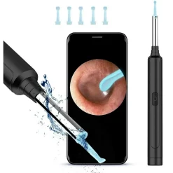 OTOSCOPIO ISPEZIONE ORECCHIO KIT RIMOZIONE CERUME WIFI MICROSCOPIO CAMERA Q-ES1