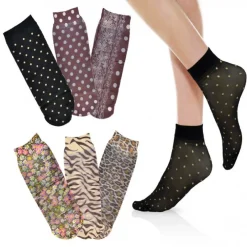 PACK 6 PAIA CALZINI 20 DEN PEDALINI TG. UNICA 35/41 A FANTASIA