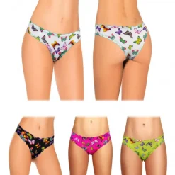 PACK 12 SLIP BRASILIANA DRAPPEGGIATO CON FARFALLE IN QUATTRO COLORI