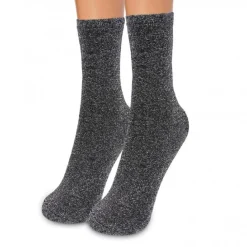 PACK DA 12 PAIA CALZINI DA DONNA MOD. SPARKLY TAGLIA UNICA TRAMA GLITTER