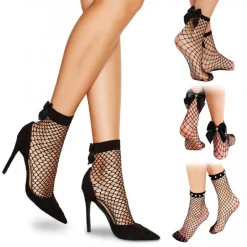 PACK DA 3 PAIA DI CALZINI A RETE ASS. FANCY NERI ALLA CAVIGLIA TAGLIA UNICA