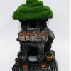 PAGODA PICCOLA CASA ROCCIOSA 10x9x14.5CM ORNAMENTO ACQUARIO DECORAZIONI PIETRA
